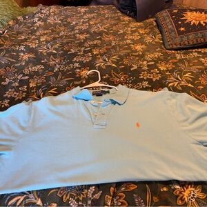 Polo by Ralph Lauren Sky Blue Shirt with Orange Logo